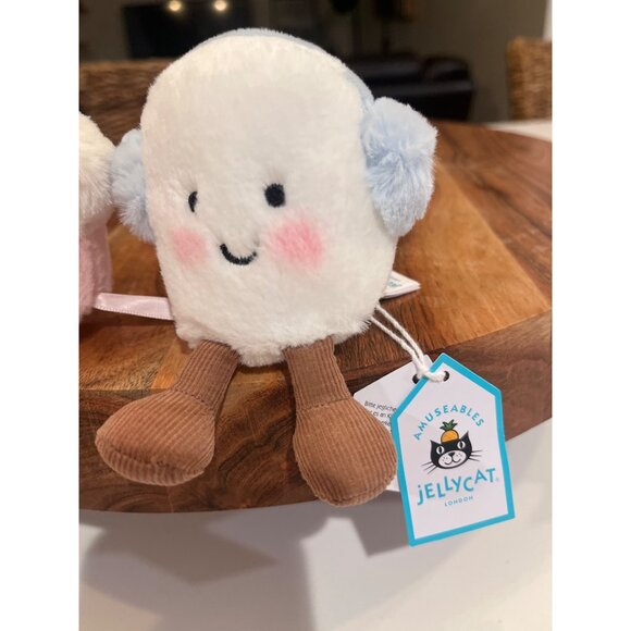 Jellycat Amuseables Toastie Pink & White Marshmallows Plush With Earmuffs For Ki - Picture 2 of 7